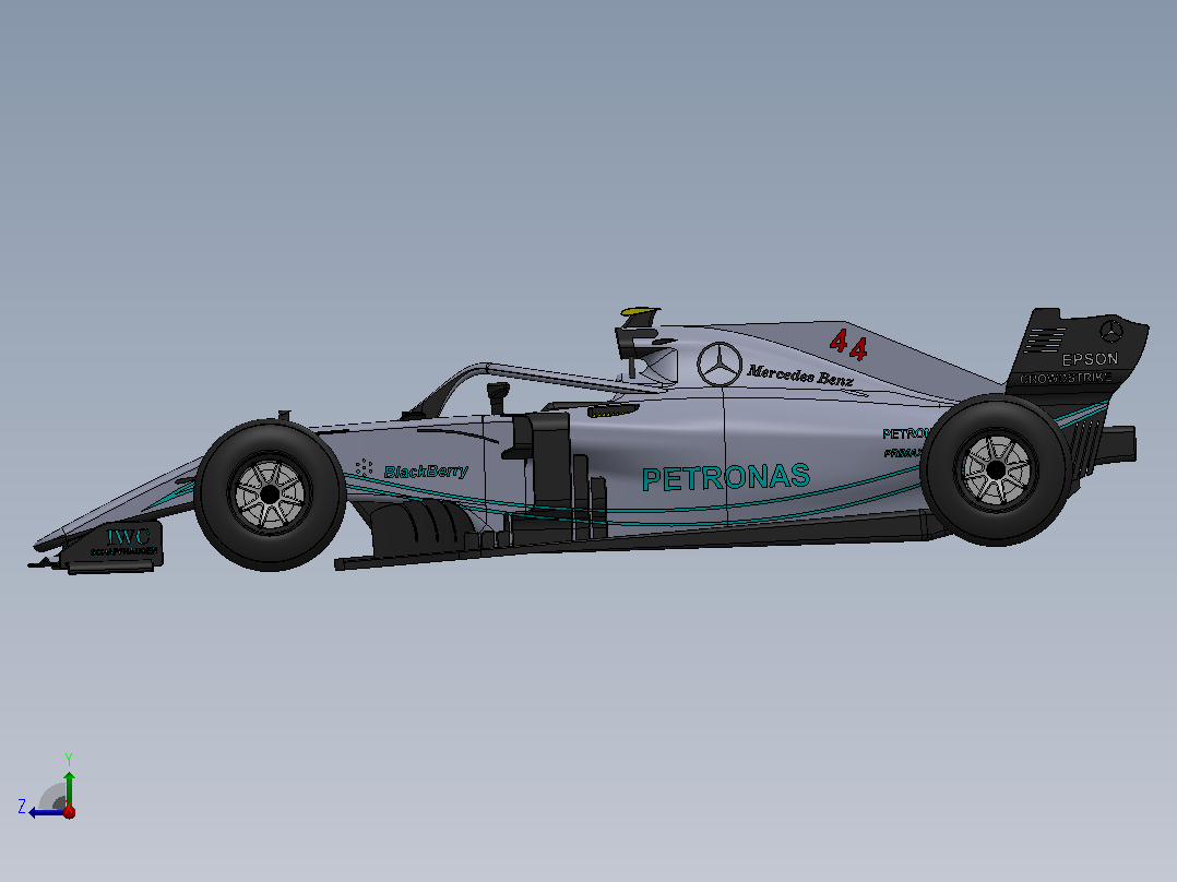 梅赛德斯-AMG 马石油 F1右视图