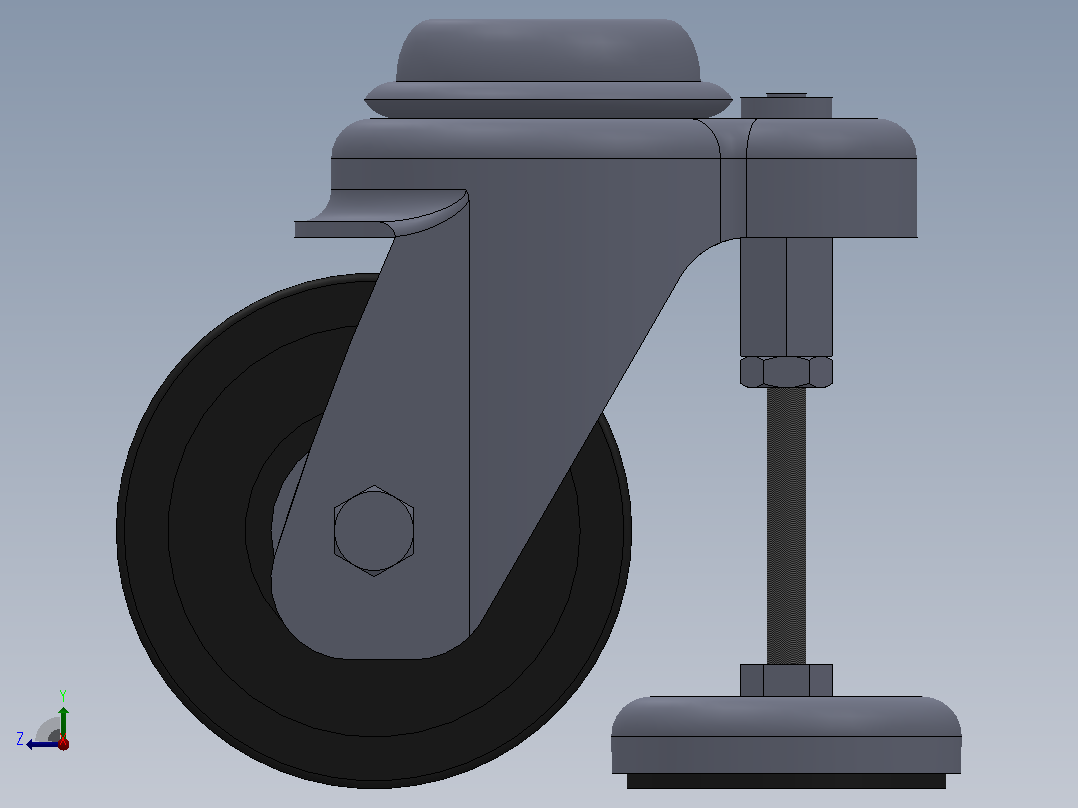 Z19-07-065-102B低重心轮[Z19-07-065-102B]脚轮右视图