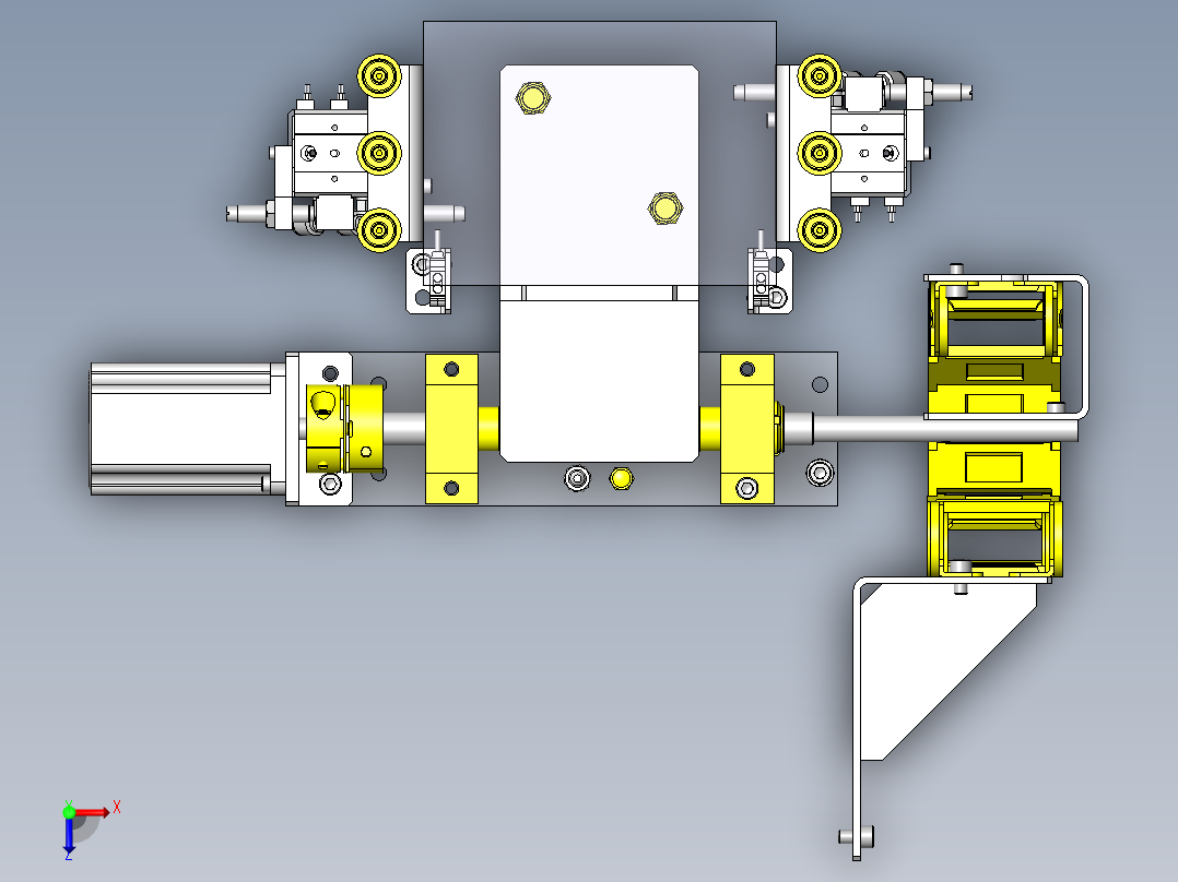 工件反转组件俯视图