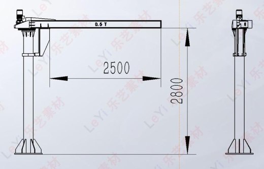 悬臂吊图纸模型0.5吨电动立柱悬臂起重机三维3D素材缩略图