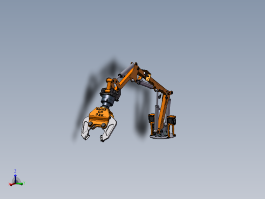 液压夹紧机械手臂六自由度机器人自动化三维模型设计3D图纸素材
