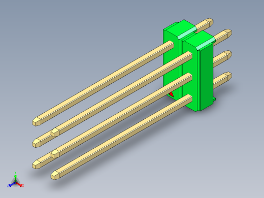 彩色公头100mil（2.54mm）系列-DS1021_green_3x02p_100mil_Type19_rev1.0