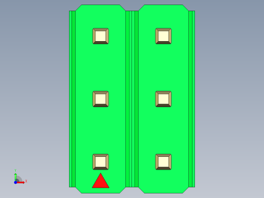 彩色公头100mil（2.54mm）系列-DS1021_green_3x02p_100mil_Type19_rev1.0前视缩略图