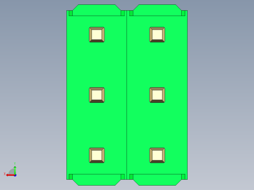 彩色公头100mil（2.54mm）系列-DS1021_green_3x02p_100mil_Type19_rev1.0后视缩略图