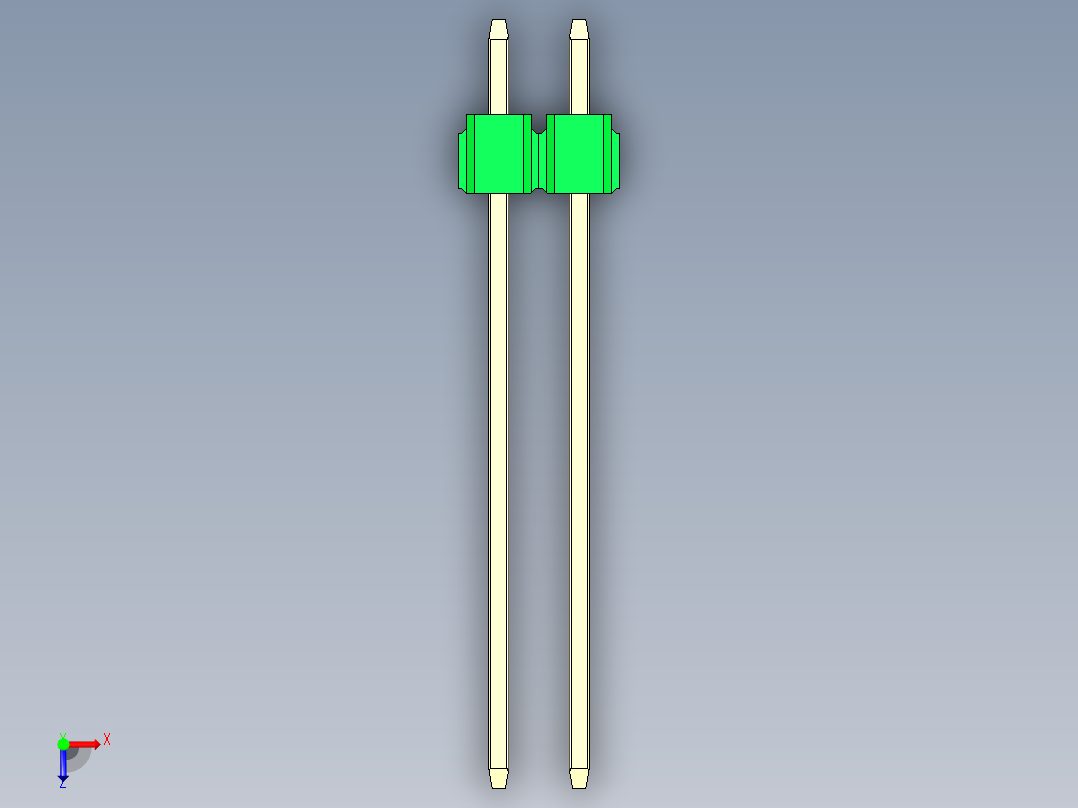 彩色公头100mil（2.54mm）系列-DS1021_green_3x02p_100mil_Type19_rev1.0俯视图