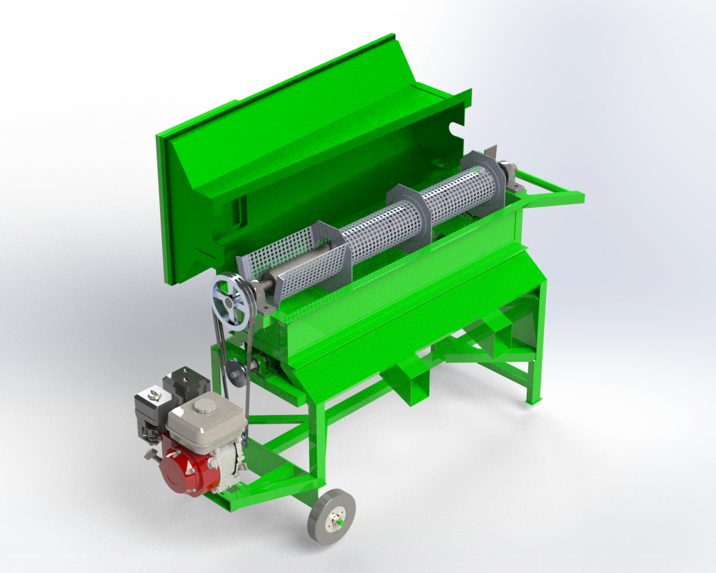 皮带螺旋黑胡椒脱粒机设计