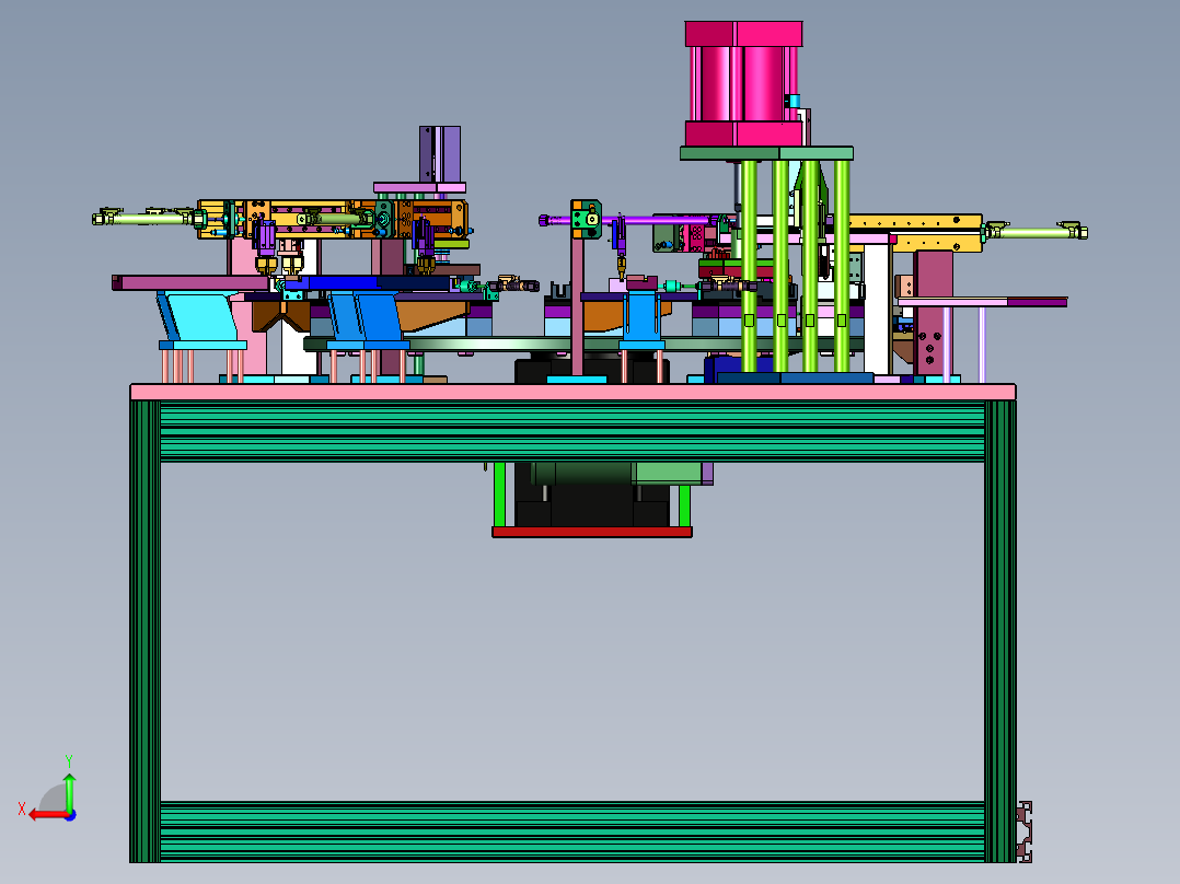 L型万能充电头内部插装机后视图