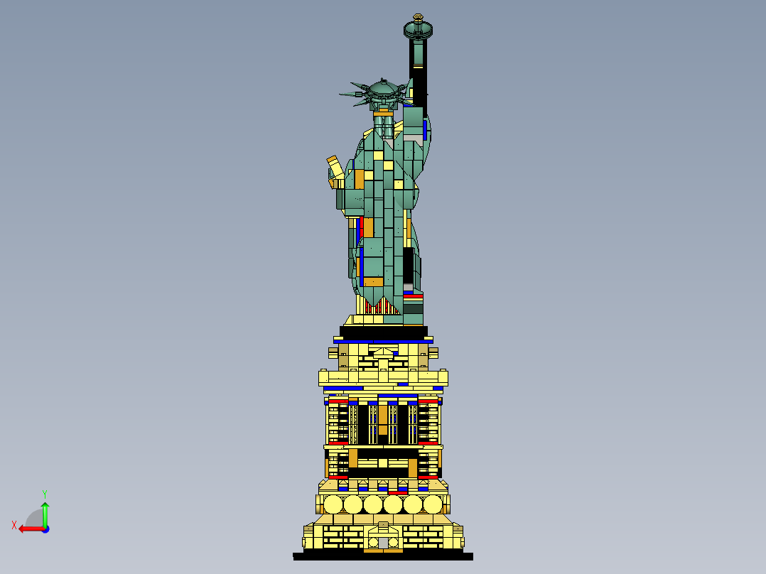 乐高自由女神像后视图