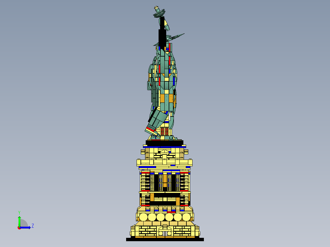 乐高自由女神像左视图