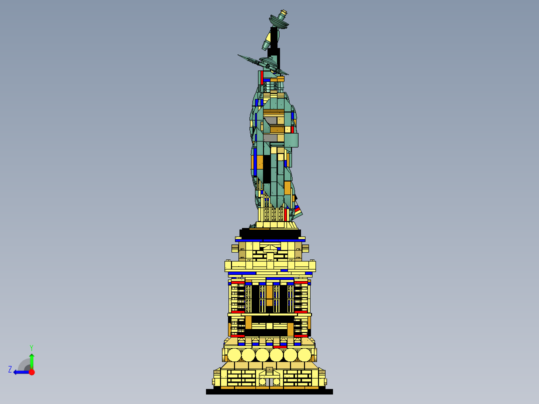 乐高自由女神像右视图