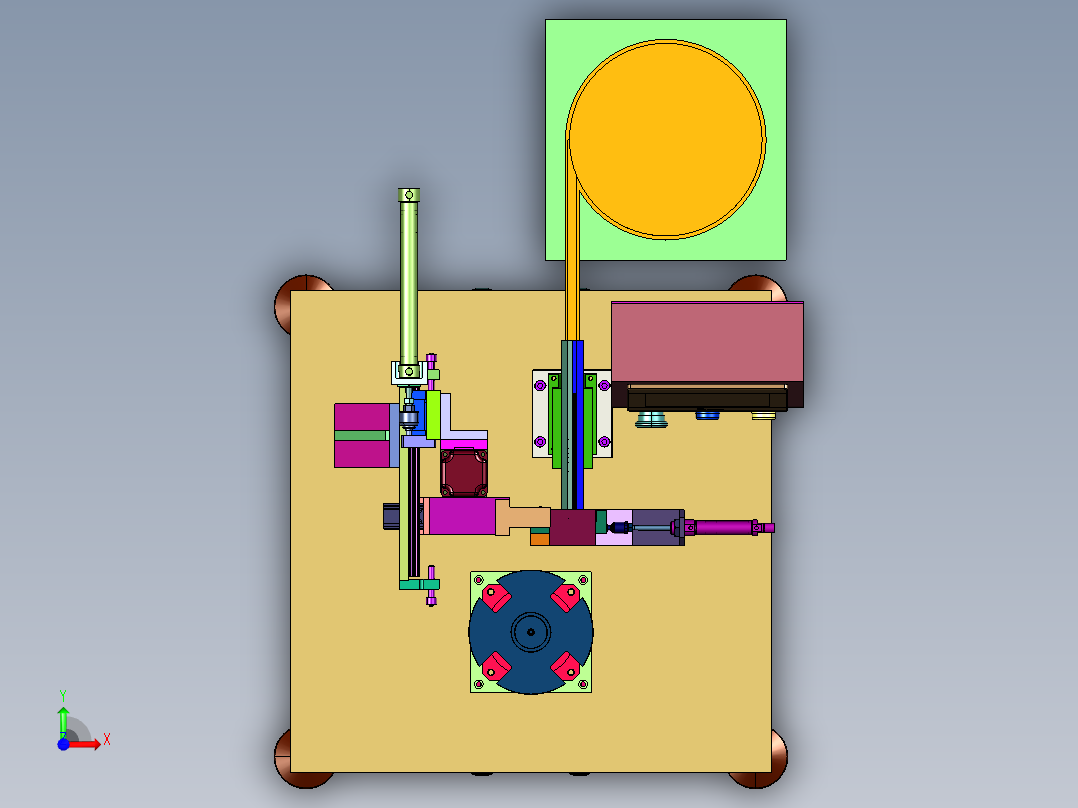 电机转子卡簧装入设备前视图