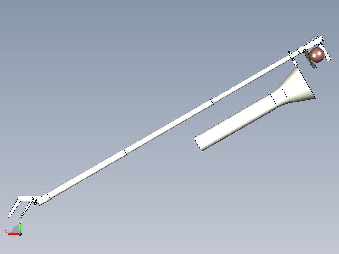 简易手动球形水果采摘器设计资料含三维二维说明书后视图
