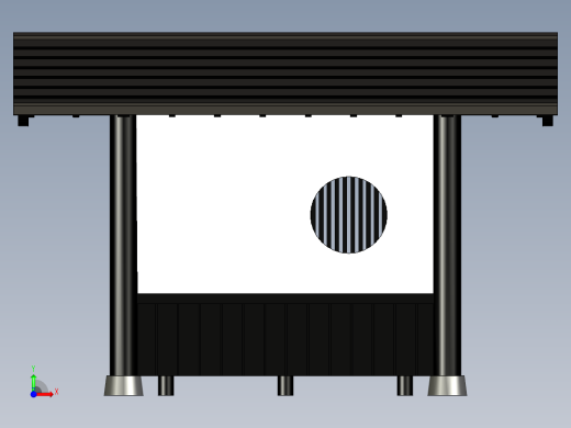日式凉棚的 1比150 模型前视缩略图