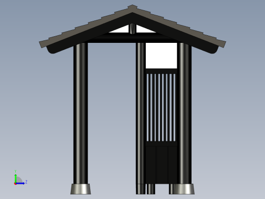 日式凉棚的 1比150 模型左视缩略图