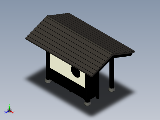 日式凉棚的 1比150 模型正等轴测缩略图