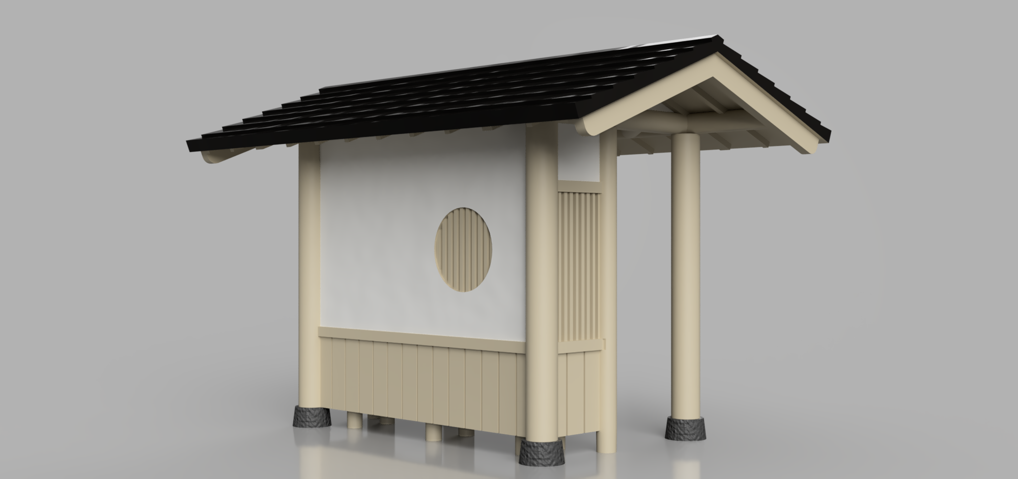 日式凉棚的 1比150 模型