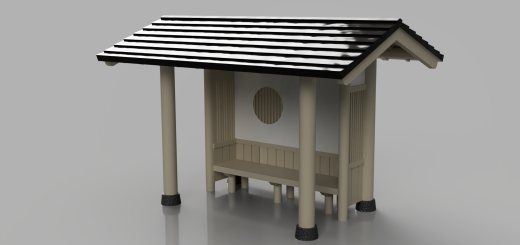 日式凉棚的 1比150 模型缩略图