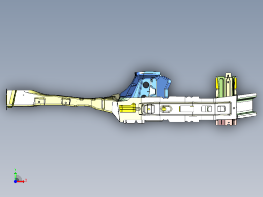 轿车前纵梁焊接总成车身结构三维数模前视缩略图