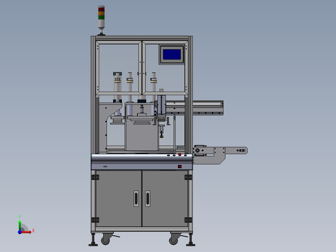 四工位转盘熔焊机sw16可编辑前视图