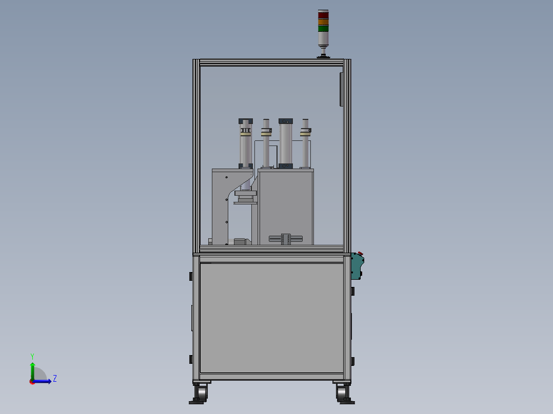 四工位转盘熔焊机sw16可编辑左视图