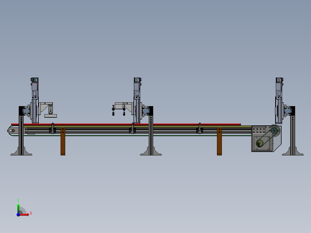 2023.02月-电子PCB板龙门铣自动化生产线sw17可编辑前视图