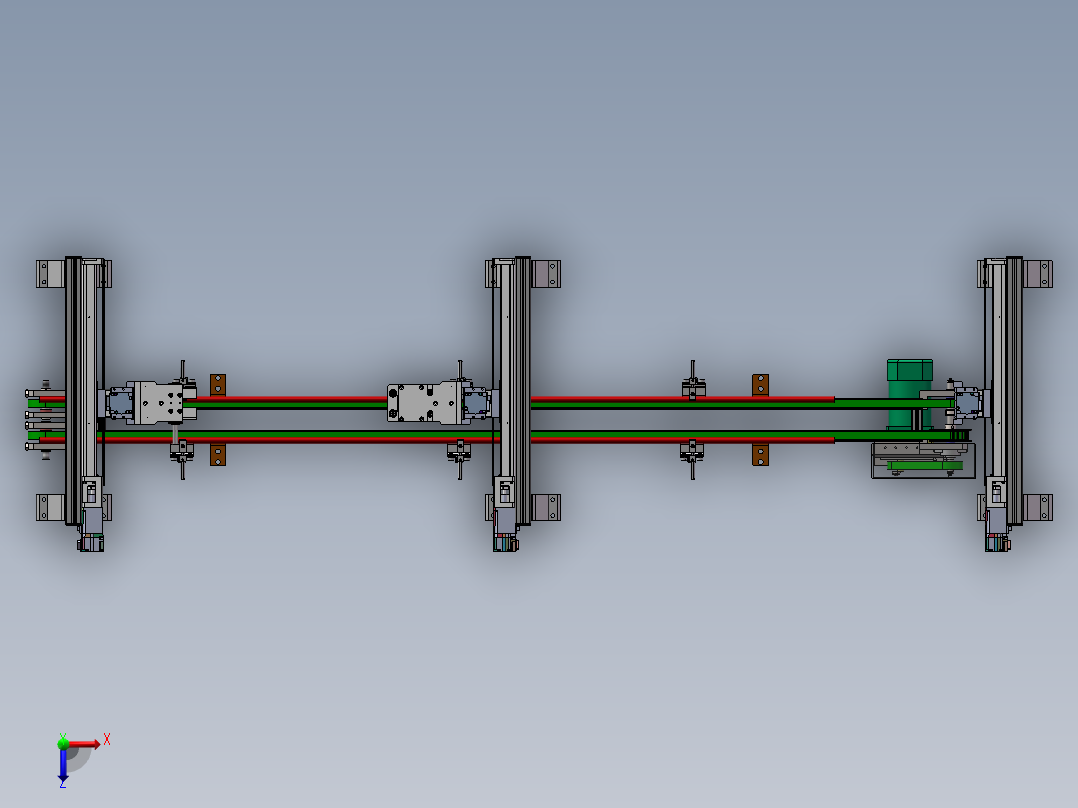 2023.02月-电子PCB板龙门铣自动化生产线sw17可编辑俯视图