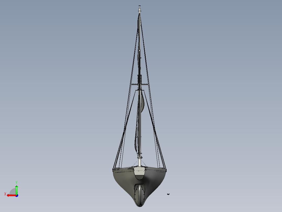 BlueNoseII帆船后视图