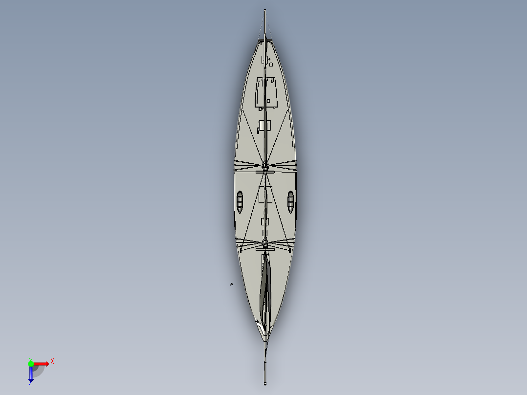 BlueNoseII帆船俯视图