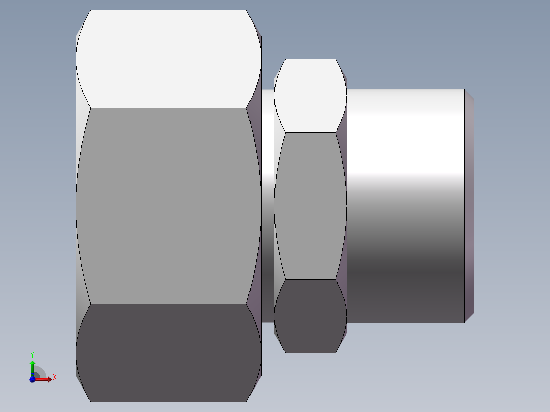 直通变径接头、2C-22-26前视图