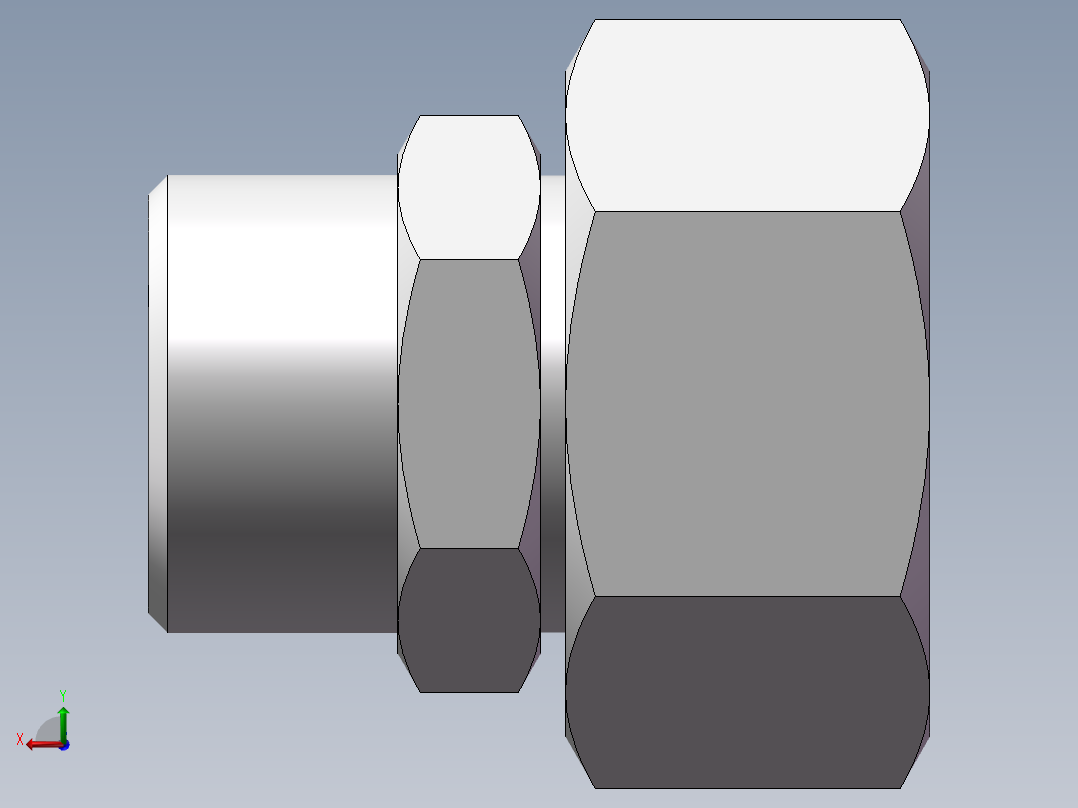 直通变径接头、2C-22-26后视图