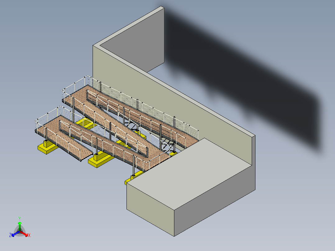B3003388-轮椅坡道正等轴测图