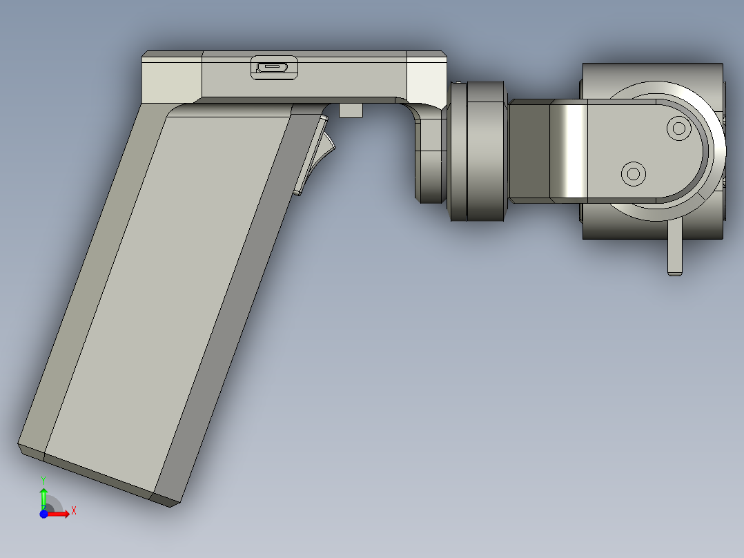 手持gopro运动相机云台支架设计 1398785前视图