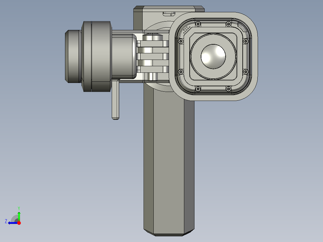 手持gopro运动相机云台支架设计 1398785右视图