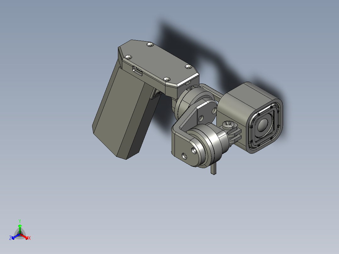 手持gopro运动相机云台支架设计 1398785正等轴测图