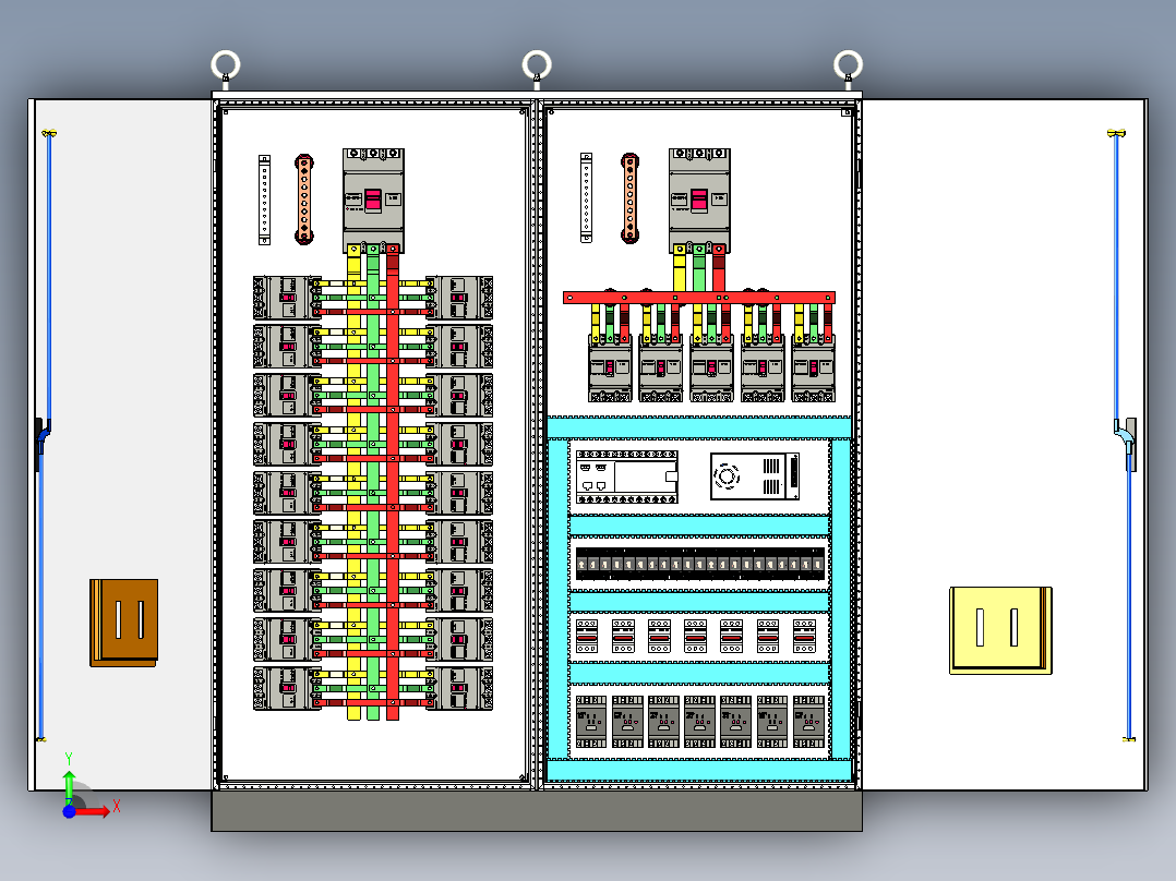 控制柜630A竖装630Aplc柜前视图
