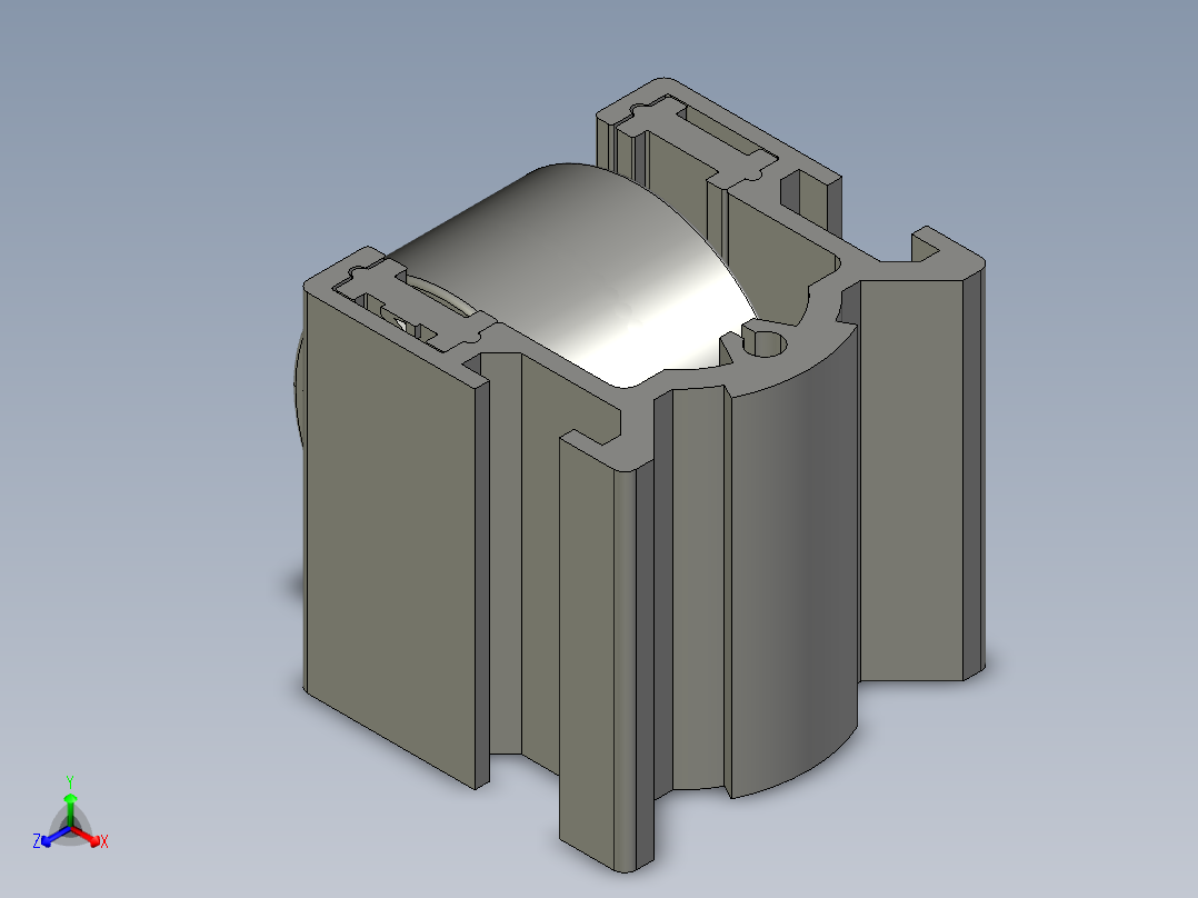 40铝合金白色弧轮流利条.STEP正等轴测图