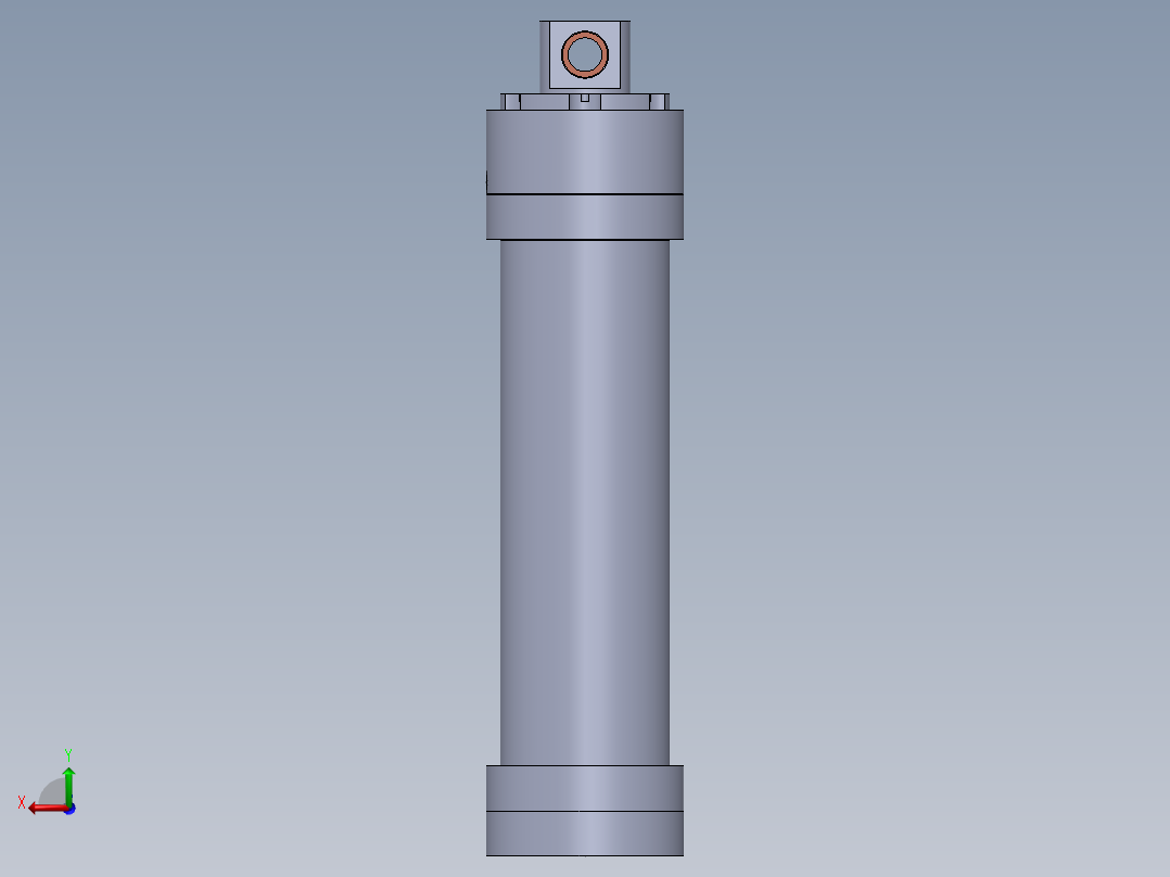 螺纹式液压缸250x160x920 mm后视图