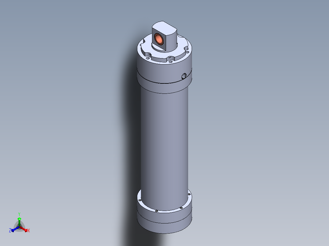螺纹式液压缸250x160x920 mm正等轴测图