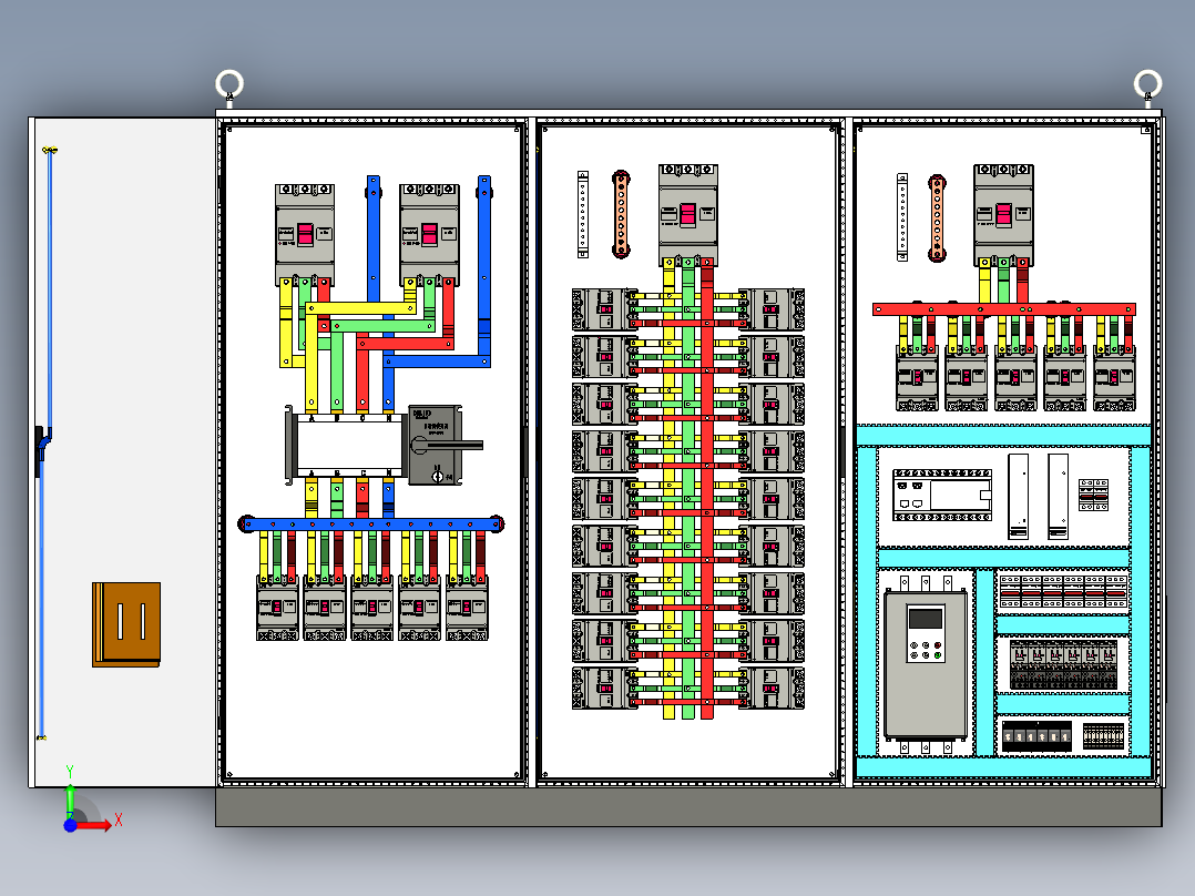 三柜组装双电源CDQ1S630Aplc控制柜 55768前视图