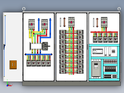 三柜组装双电源CDQ1S630Aplc控制柜 55768前视缩略图