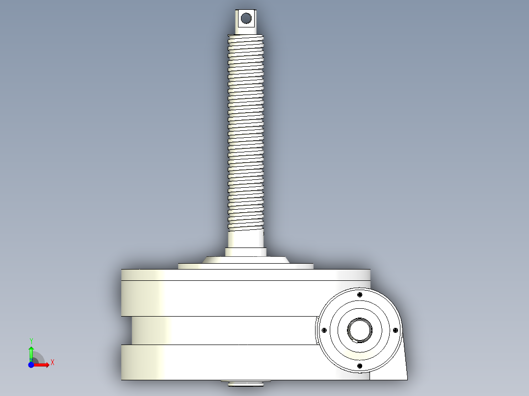 蜗轮蜗杆减速器前视图