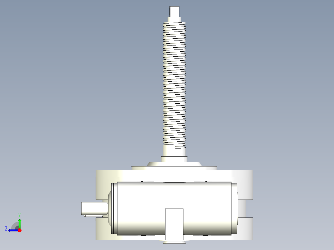 蜗轮蜗杆减速器右视图