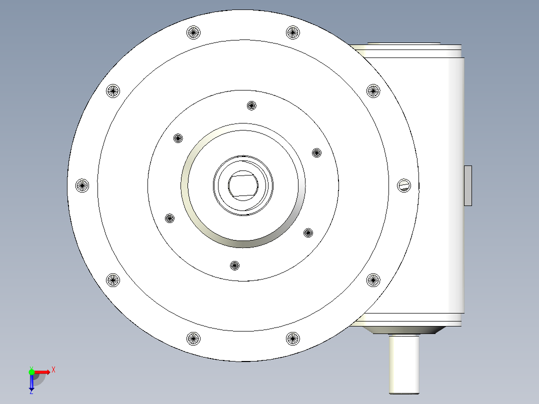 蜗轮蜗杆减速器俯视图