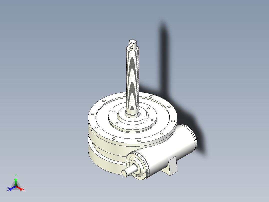 蜗轮蜗杆减速器正等轴测图