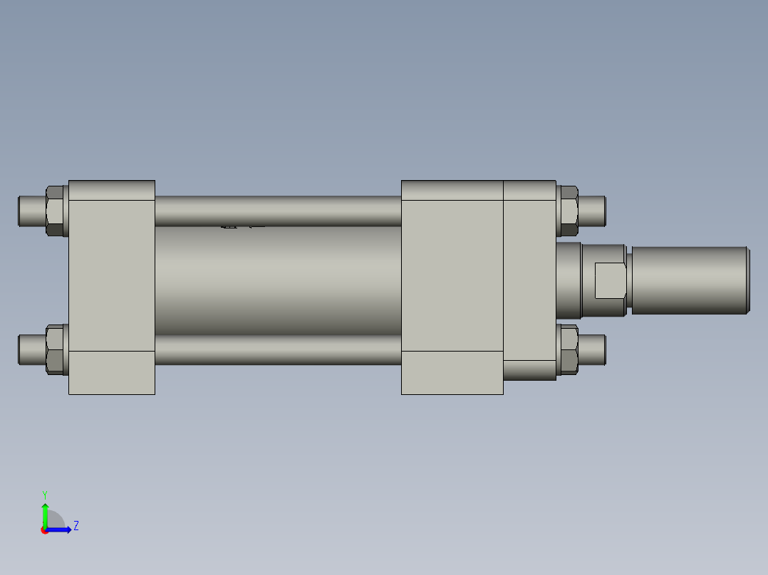 HOB-LA脚架型中高压油缸HOB-4030-LA左视图