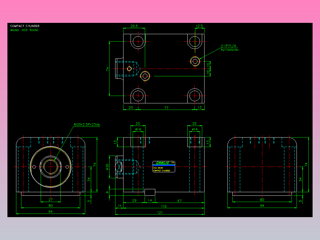 薄型气缸转角下压缸2D-HCS50x50