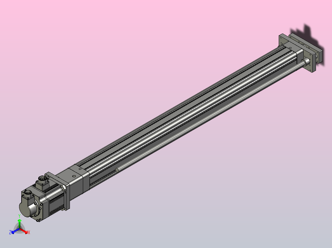 伺服电缸SOE80-L10-C-S1100-D-FG-P1K-D3正等轴测图