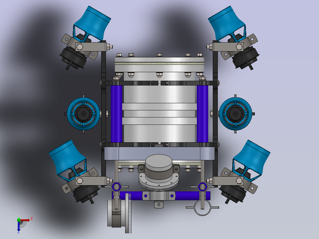 水下机器人潜水器俯视图