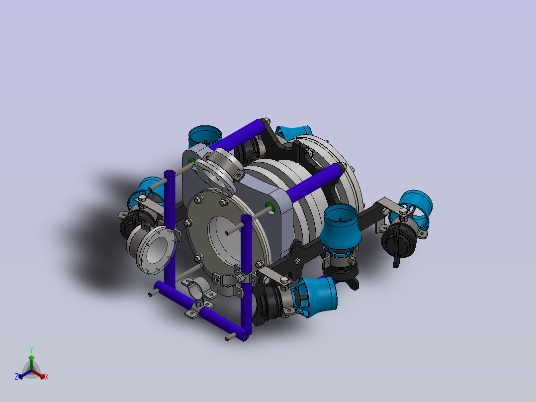水下机器人潜水器正等轴测图