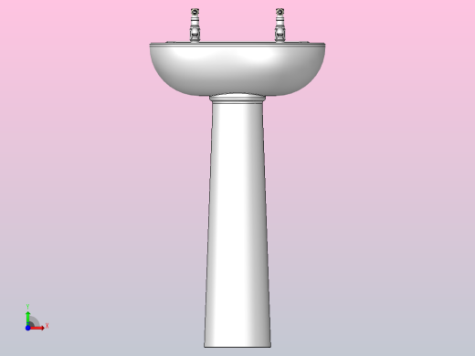 带水龙头和废水的水槽盆前视缩略图